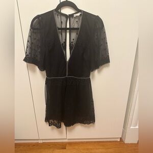 Black Sheer Star Romper